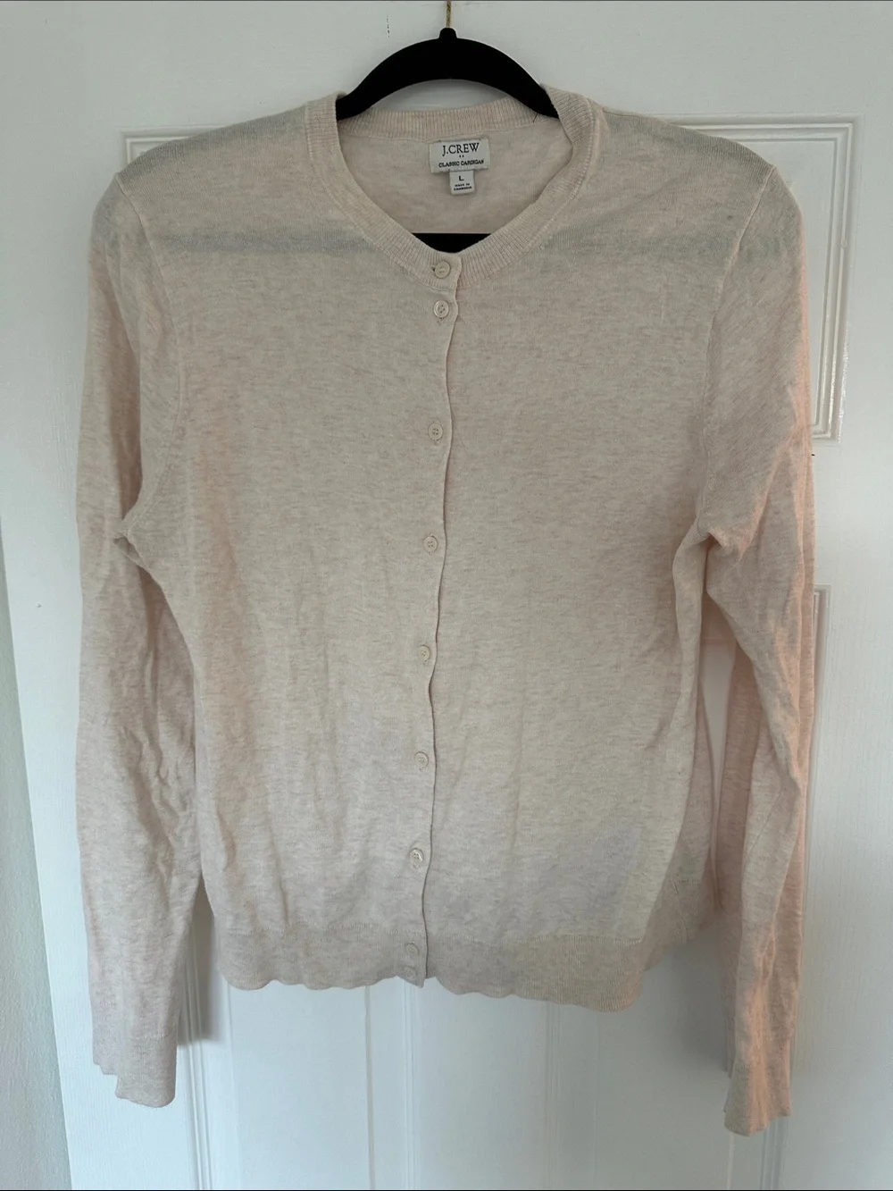 J. Crew Light Cream Button-Front Cotton Cardigan - Picture 1 of 1